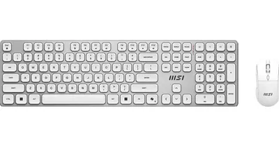 Produktbild von MSI FORGE K210 W COMBO WHITE US, Kabellos, USB, Mechanischer Switch, QWERTY, Weiß, Maus enthalten