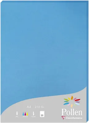 Produktbild von Clairefontaine Pollen Papier türkis 210g/m² DIN-A4 25 Blatt