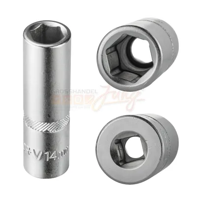 Imagen del producto de Llave de vaso hexagonal de 14 mm, 6 caras, 1/2 de pulgada de longitud (CR-V)