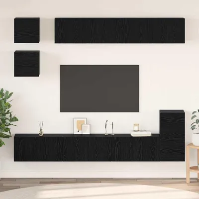 Produktbild von Maison Exclusive - TV-Schrankset 8 pcs Schwarz Eichen-Optik Holzwerkstoff