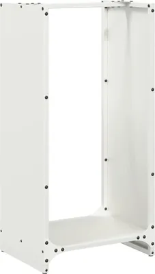 Image de vidaXL Étagère à bois de chauffage Blanc 40x30x80 cm Acier laminé à froid