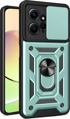 Produktbild von Hülle für Xiaomi Redmi Note 12 4G mit Ring Ständer Halter Dia Kameraschutz TPU PC Hybrid Handyhülle Grün