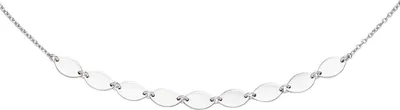 Produktbild von Halskette Collier aus 925 Silber rhodiniert spitzovale Plättchen 42-45cm Damen