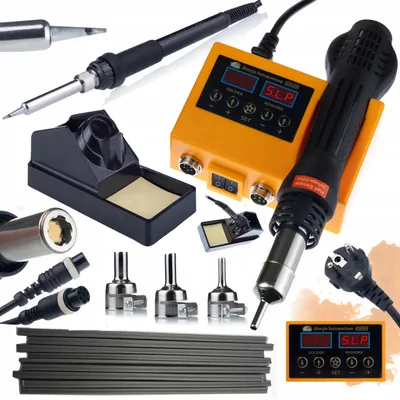 Productafbeelding van Rosfix 2-in-1 soldeerstation (hete lucht en 900M) Rosfix Orange Husky OH660 elektrische S-serie + PP-kunststof lasdraad, zwart, 10 stuks, 20 cm