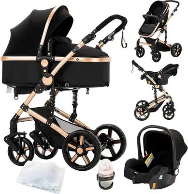 Immagine prodotto di Seggiolino auto, configurazione 3 in 1, pieghevole e leggero, 588-BLACKGOLD