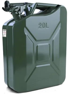 1x 20L Reserve Metall Kanister Kraftstoff Benzin Diesel mit Einfüllstutzen Grün – Produktansicht
