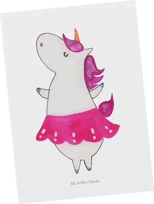 Produktbild von Mr. & Mrs. Panda Postkarte Einhorn Ballerina - Weiß - Geschenk, Geburtstag, Party, Unicorn, Wohnung, Ansichtskarten, Fotokarte, Postkarten, Lebensfreude, Tanzen
