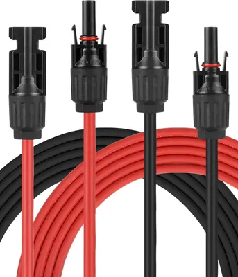 Produktbild von Solarkabel 6mm², 3m Solarkabel Verlängerung mit MC4 Stecker, IP67 Wasserdicht, Rot+Schwarz