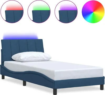 Productafbeelding van Bedframe zonder matras "Hanko" 100x200 cm stof blauw