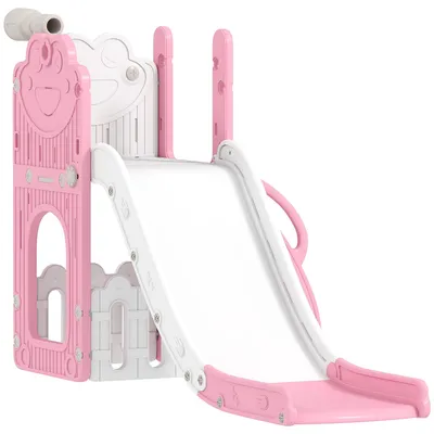 Produktbild von AIYAPLAY Kinderrutsche 5 in 1 Indoor und Outdoor Babyrutsche mit Basketballkorb