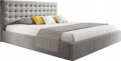 Produktbild von Polsterbett VERO 120x200 mit Metalllattenrost, grau - Bequemes Bett