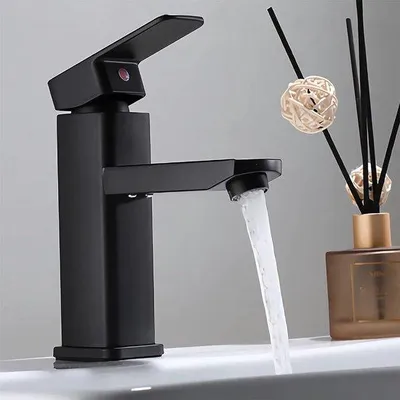 Immagine prodotto di Rubinetto per bagno, miscelatore monocomando, rubinetto da bagno in acciaio inossidabile 304, nero