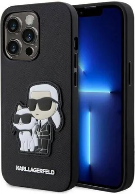 Produktbild von Karl Lagerfeld NFT Saffiano Karl & Choupette - iPhone 14 Pro Case (Black)