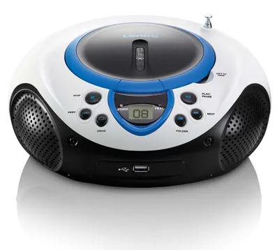 Image de Lenco SCD-38 USB Blue - Radio FM portable avec lecteur CD/MP3 - Entrée USB - Entrée AUX - Bleu