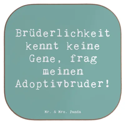 Produktbild von Mr. & Mrs. Panda Untersetzer für Gläser Spruch Adoptivbruder Liebe - Meeresbrise - Geschenk, Tischuntersetzer, Adoption, Holzuntersetzer, Familie, gläseruntersetzer