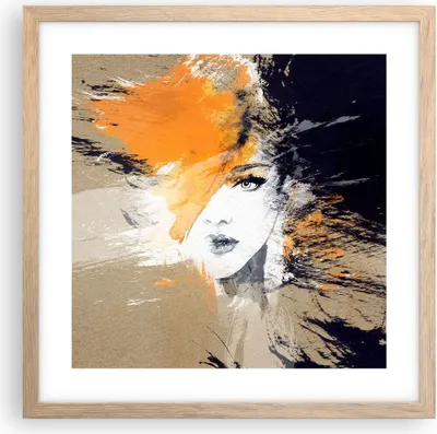 Produktbild von Gerahmtes Poster - Rahmen in heller Eiche - Abstraktion Frau - 40x40 cm - Wand Bild - Wanddeko - Wandbilder - Kunstposter - Wandposter - Bilderrahmen - Bilder - Kunstdruck - Wandbild - P2NAC40x40-3656