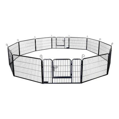 Produktbild von HOME DELUXE - Welpenauslauf BARKI - 80 x 60 cm, 12-Teilig, Farbe: Schwarz, inkl. Türverriegelung, abgerundete Ecken und Kanten I Welpenspielplatz Welpenfreilauf