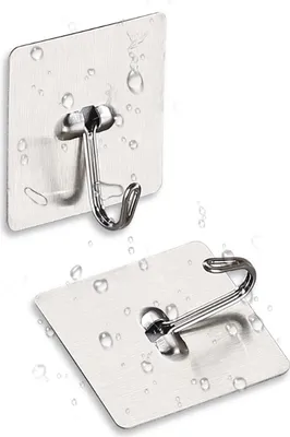 Produktbild von 16er Set Handtuchhaken ohne bohren für Bad & Küche - Mehrzweckhaken [selbstklebend] - Handtuchhalter | 50x50 mm Klebehaken aus Edelstahl | Bademantelhaken | Kleiderhaken zum Kleben | 180° drehbar