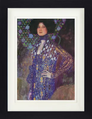 Obrázek produktu pro Gustav Klimt Zarámovaný obraz s elegantním paspartou | Obrazy na zeď | V rámu - Emilie Flöge, 1902 (40 x 30 cm)