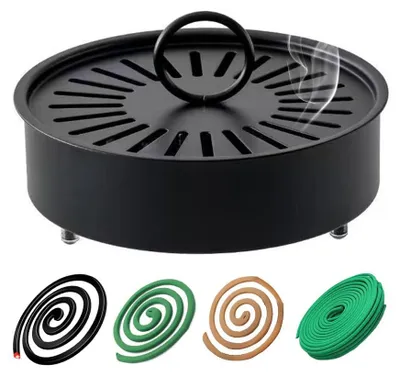 Mückenspiralhalter aus Eisen, tragbar, für drinnen & draußen