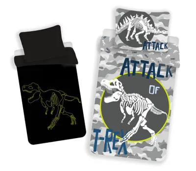 Produktbild von JERRY FABRICS Bettwäsche T-rex luminous Baumwolle, 140/200, 70/90 cm