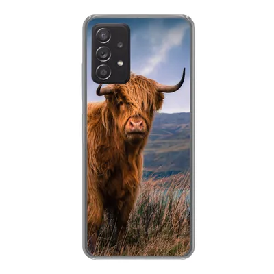 Produktbild von MuchoWow® Handyhülle Schutzhülle Hülle für Samsung galaxy a73 Schottischer Highlander - Berg - Wasser - Natur - Kuh Silikon Softcase Handy Hülle - Handyhülle