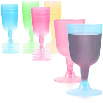 Imagen del producto de Vasos de plástico reutilizables para vino, 16 unidades, ligeros, ideales para fiestas