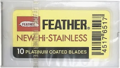 Produktbild von Feather-Rasierklingen, rostfreier Stahl, 10 Stück, gelb, 81-s