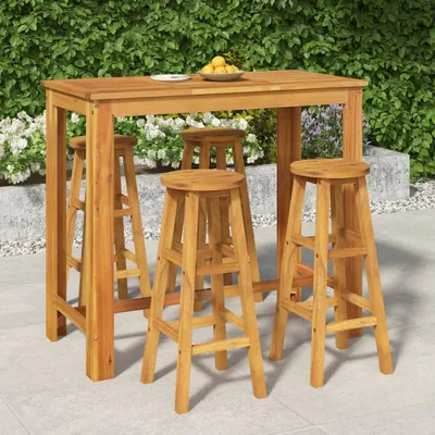 Produktbild von The Living Store 5-tlg. Gartenbar-Set Massivholz Akazie