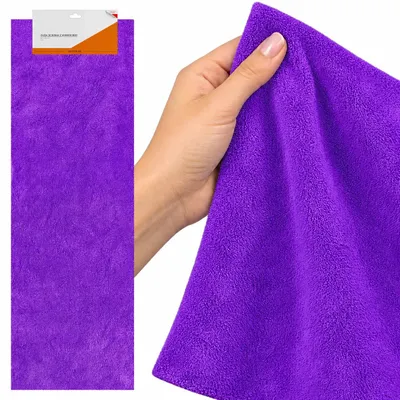 Obrázok produktu pre Utierka z mikrovlákna XL handrička na čistenie 60x40 cm fialová na okná zrkadlá auto