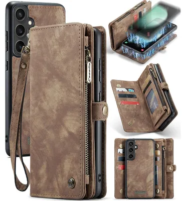 Produktbild von CaseMe 008 2-in-1 Klapphülle für Samsung Galaxy S23 FE - 8 Kartenfächer Kunstleder Braun