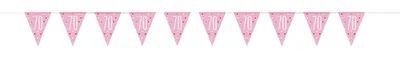 Produktbild von Wimpelkette rosa & silber Zahl 70