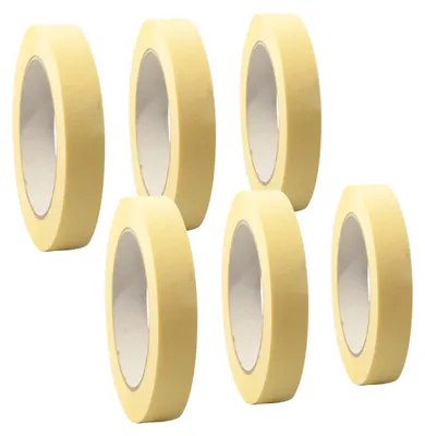Produktbild von 6 Rollen 'Premium' Malerkrepp | Abdeckband | Kreppband für Malerarbeiten | 19-200mm, Abmessungen:19 mm x 50 m
