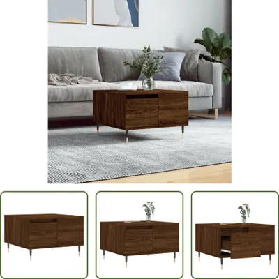 Produktbild von The Living Store Couchtisch Braun Eichen-Optik 55x55x36,5 cm Holzwerkstoff
