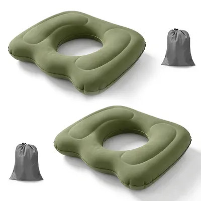 Produktbild von 2 aufblasbare Donut-Kissen – Sitzring gegen Hämorrhoiden, Linderung von Steißbeinschmerzen, ergonomisches Sitzkissen bei Ischias und Druckstellen