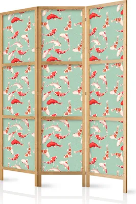 Obrázok produktu pre Japonský paraván Animals 135x172 cm 3-dielny zelený