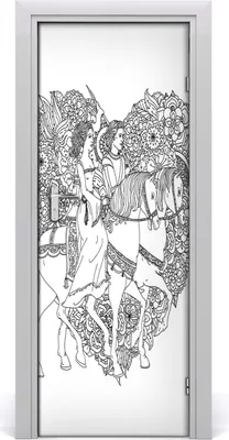 Produktbild von Tulup Türaufkleber 75x205 cm Dekorative Aufkleber Selbstklebend Wasserdichte Tapete Abnehmbar Schlafzimmer Wohnzimmer Wohnkultur - Aufkleber selbstklebend Mann und Frau