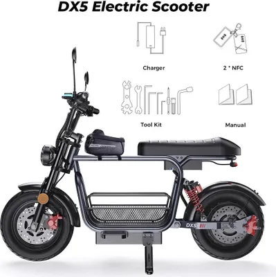 Zdjęcie produktu dla Hulajnoga elektryczna – DX5MAX – silnik <200 W – prędkość do 25 km/h – akumulator litowy – kolor czarny