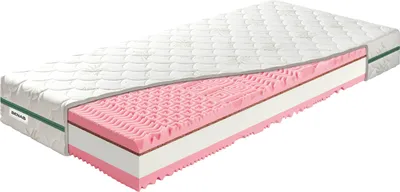 A cutaway view of a mattress showing its internal layers.