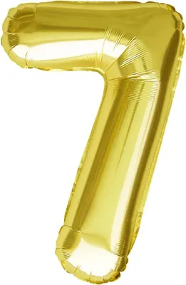 Produktbild von Oblique Unique 1x Folien Luftballon mit Zahl 7 Geburtstag Jubiläum Party Deko Ballon - gold