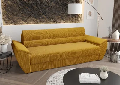 Produktbild von Roe Furniture | Schlafsofa - REBI BIS - 240x78 cm - Gelb - Funktional und modern - mit Bettkasten - Sofa - Sofabett