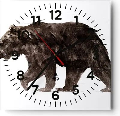 Produktbild von Wanduhr - Quadrat - Glasuhr - Tier Abstraktion - 30x30cm - Schleichendes Uhrwerk - Lautlos - zum Aufhängen bereit - Dekoration Modern - Wanddekoration aus Glas - C4AC30x30-3975