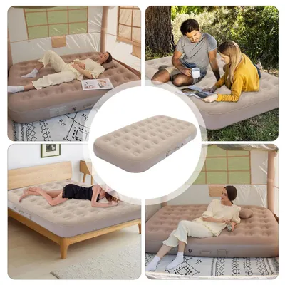 Image de Matelas gonflable - Lit de camping - Pompe intégrée - Éclairage LED - Pliable - Portable - 190 × 100 × 25 cm - 1 personne