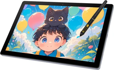 Produktbild von BOSTO BT-101A Přenosný grafický tablet, 10,1palcová obrazovka IPS s dotykem prstu, digitální kreslicí podložka proti odleskům, 16384 úrovní přítlaku, pero bez baterií, pasivní technologie, kompatibilní s Windows, pro kreslení, navrhování, pro děti i dospělé