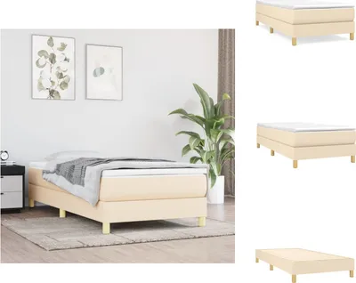 Produktbild von vidaXL Boxspringbett Creme 80x200 cm Stoff -  Betten & Bettgestelle