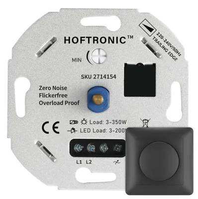 Produktbild von HOFTRONIC LED-Dimmer 3-200W Phasenanschnitt Grau Einbau