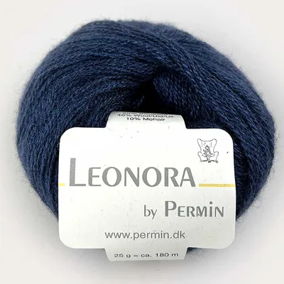 Zdjęcie produktu dla Leonora by Permin – Luksusowa przędza z jedwabiu, wełny i kid mohairu (19 w kolorze granatowym)