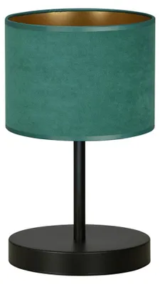 Obrázok produktu pre Stolná lampa Hilde z matnej čiernej ocele a zelenej látky