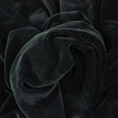 Produktbild von Baumwoll-Velours Bekleidungsstoff - Schwarz