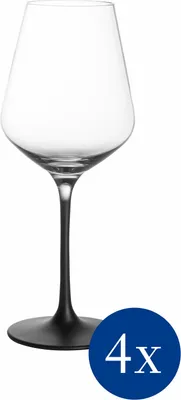 Produktbild von Villeroy & Boch 1137988120, Weißwein-Glas, Flötenglas, Kristall, Glas, Schwarz, Transparent, 380 ml, 9 cm